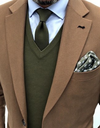 С чем носить темно-зеленый свитер мужчине