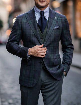 С чем носить темно-зеленый жилет