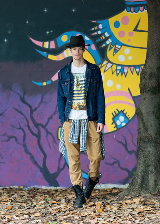 С чем носить темно-зеленую шерстяную шляпу мужчине