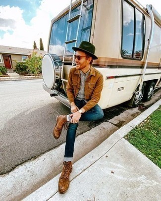 С чем носить темно-зеленую шерстяную шляпу мужчине