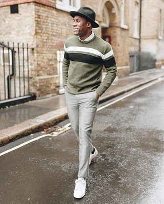 С чем носить темно-зеленую шерстяную шляпу мужчине