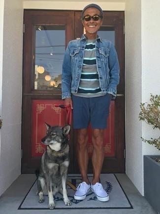 С чем носить темно-пурпурные кеды мужчине