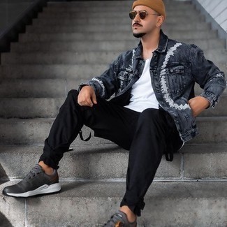 Как носить джинсовую куртку с брюками карго