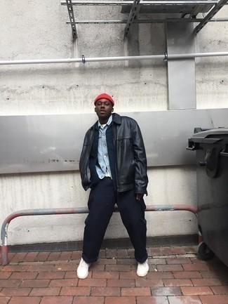 Как носить джинсовую куртку с курткой харрингтон