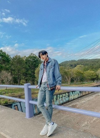 Как носить джинсовую куртку с джинсами мужчине