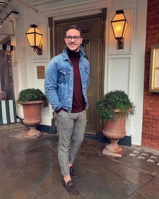 Как носить джинсовую куртку с лоферами мужчине