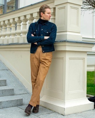 Как носить джинсовую куртку с лоферами мужчине