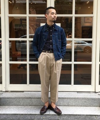 Как носить джинсовую куртку с лоферами мужчине