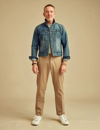 Как носить джинсовую куртку с низкими кедами мужчине