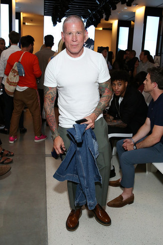 Как носить джинсовую куртку с оксфордами