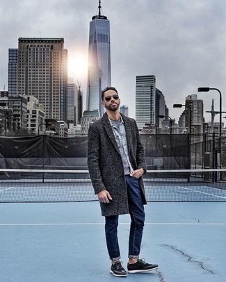 Как носить джинсовую куртку с оксфордами