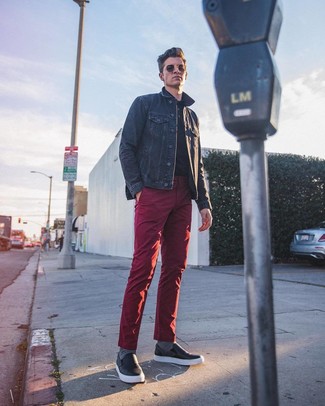 Как носить джинсовую куртку с слипонами мужчине