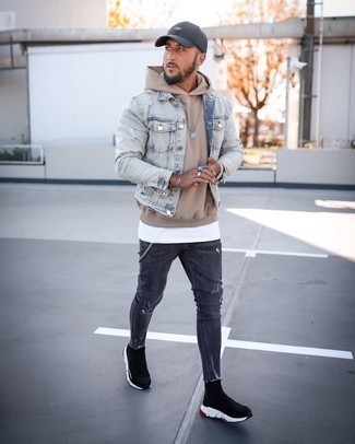 Как носить джинсовую куртку с майкой мужчине