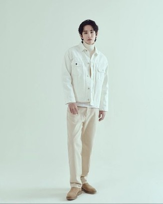 Как носить джинсовую куртку с водолазкой мужчине