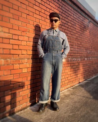 С чем носить джинсовые комбинезон мужчине