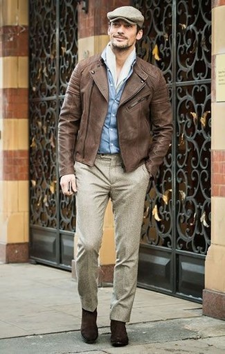 Как носить джинсовую рубашку с косухой мужчине