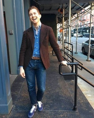 Как носить джинсовую рубашку с пиджаком мужчине