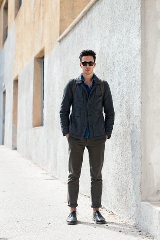 Как носить джинсовую рубашку с брогами