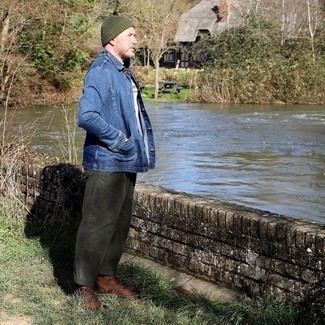 С чем носить джинсовую куртку-рубашку мужчине