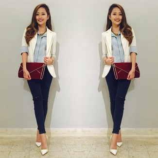 Как носить джинсовую рубашку с джинсами женщине