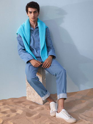 Как носить джинсовую рубашку с джинсами мужчине