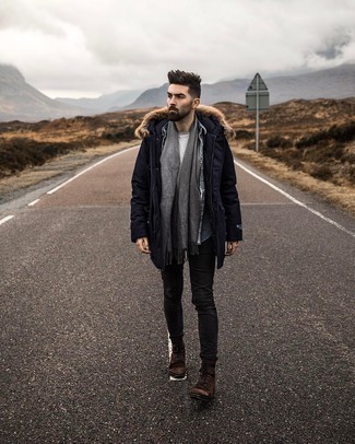 Как носить джинсовую рубашку с паркой мужчине