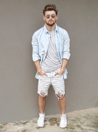 С чем носить джинсовые шорты мужчине