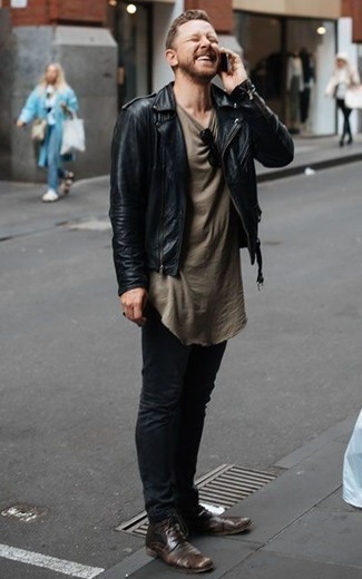 Как носить туфли дерби с косухой