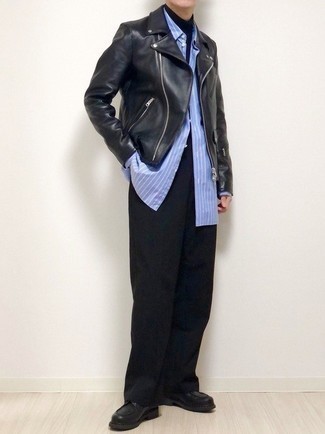 Как носить туфли дерби с косухой