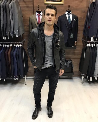 Как носить туфли дерби с бомбером