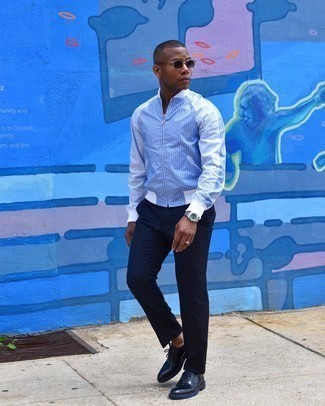 Как носить туфли дерби с бомбером