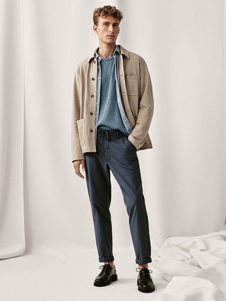 Как носить туфли дерби с джинсовой рубашкой