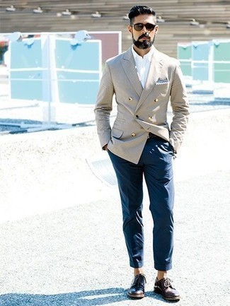 Как носить туфли дерби с двубортным пиджаком