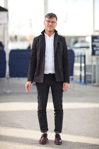 Как носить туфли дерби с двубортным пиджаком