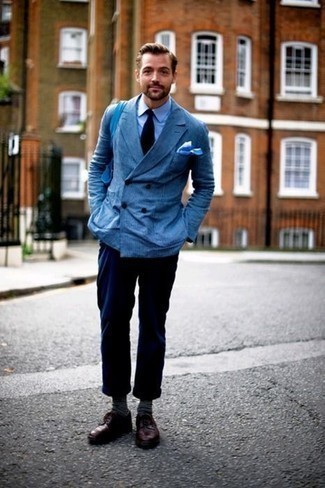 Как носить туфли дерби с двубортным пиджаком