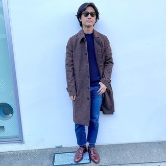 Как носить туфли дерби с длинным пальто