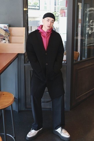 Как носить туфли дерби с длинным пальто