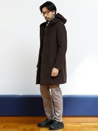 Как носить туфли дерби с длинным пальто