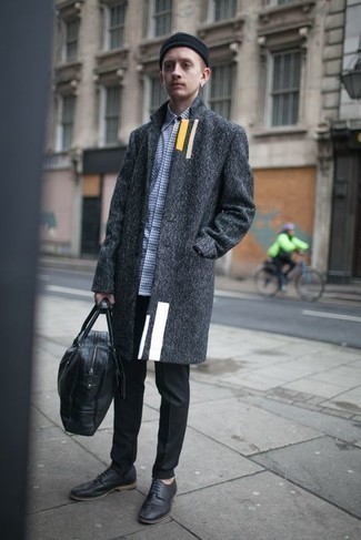 Как носить туфли дерби с длинным пальто