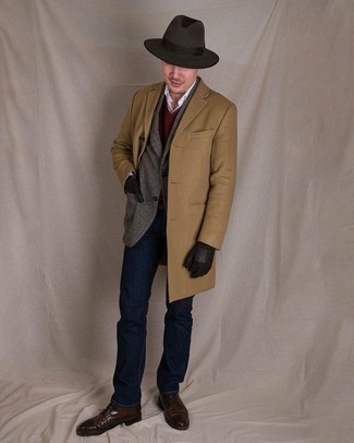 Как носить туфли дерби с длинным пальто