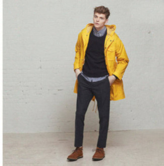 Как носить туфли дерби с паркой