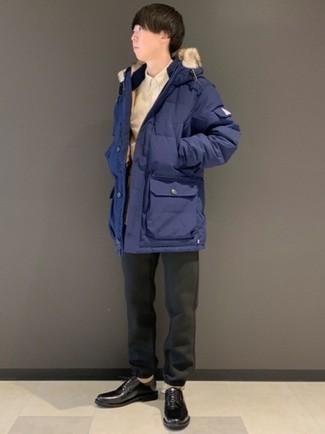 Как носить туфли дерби с паркой