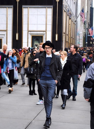 Как носить туфли дерби с полупальто