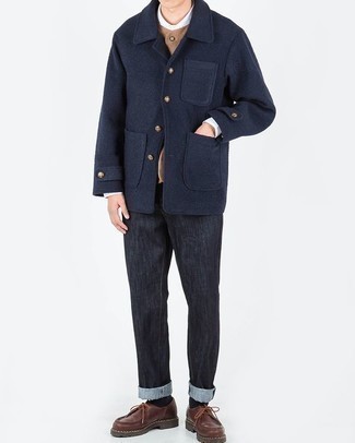 Как носить туфли дерби с полупальто