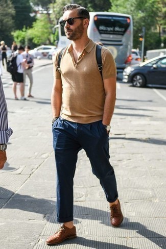 Как носить туфли дерби с футболкой-поло