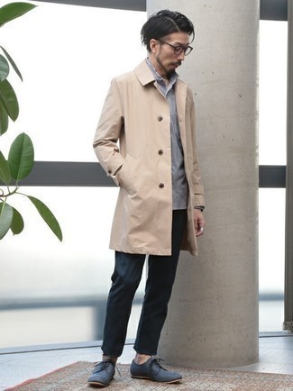 Как носить туфли дерби с плащом