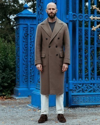 Как носить ботинки дезерты с длинным пальто