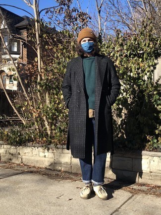 Как носить ботинки дезерты с длинным пальто