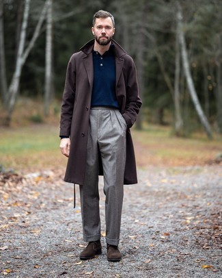 Как носить ботинки дезерты с длинным пальто