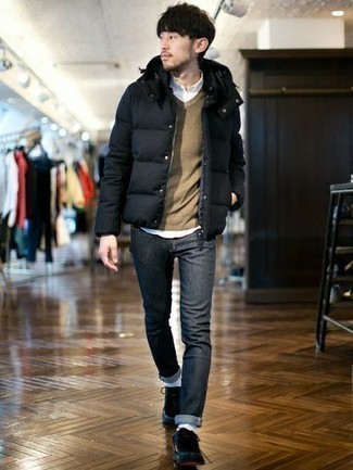 Как носить ботинки дезерты с курткой-пуховиком